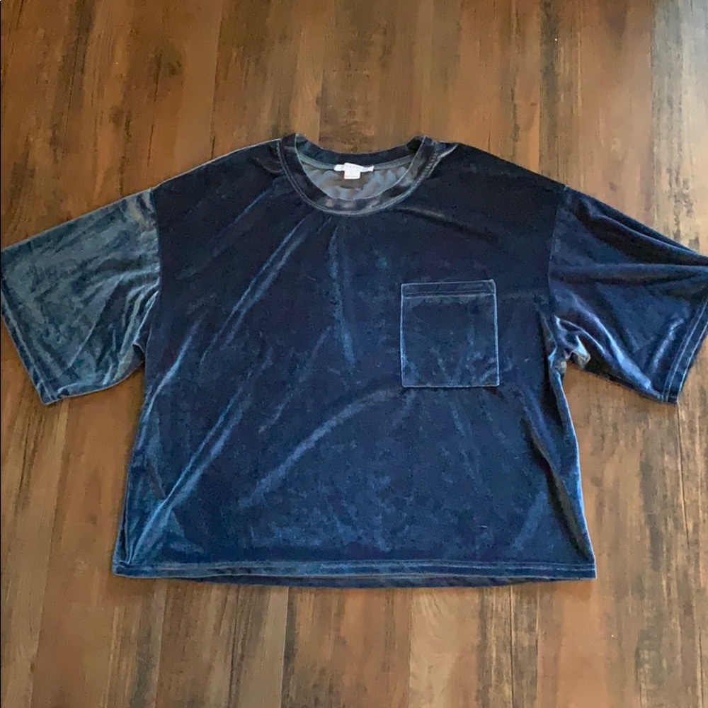 Velvet crop top size large